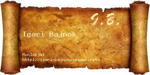 Igari Bajnok névjegykártya